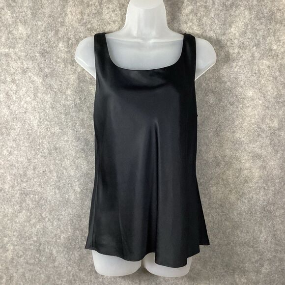 Lafayette 148 New York Tank Top Womens Size 8 Black Ryan Layered Silk Shell - Picture 3 of 10